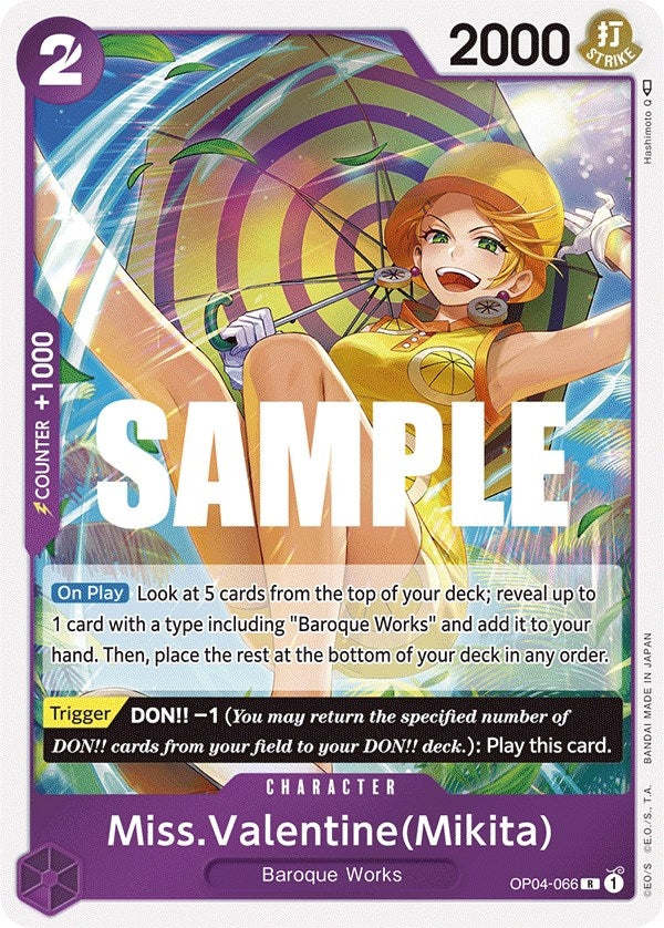 Image for Miss.Valentine(Mikita) (OP04-066) (Kingdoms of Intrigue) (OP04) - One Piece Card Game
