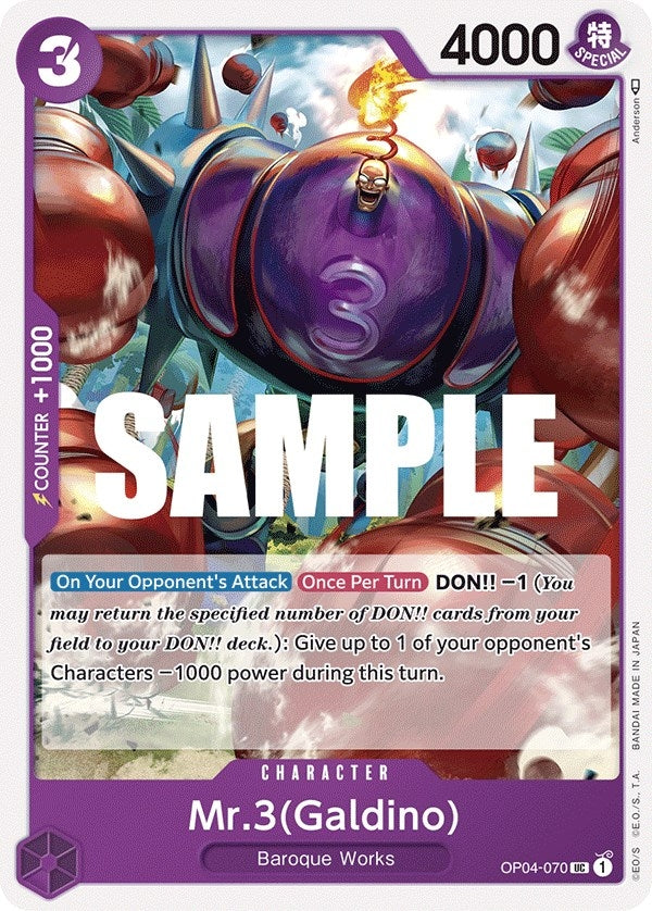 Image for Mr.3 (Galdino) (OP04-070) (Kingdoms of Intrigue) (OP04) - One Piece Card Game