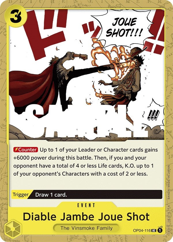 Image for Diable Jambe Joue Shot (OP04-116) (Kingdoms of Intrigue) (OP04) - One Piece Card Game