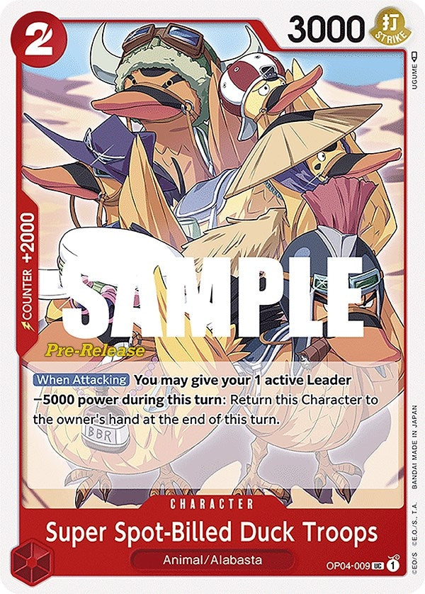 Image for Super Spot-Billed Duck Troops (OP04-009) (Kingdoms of Intrigue Pre-Release Cards) (OP04 PRE) - One Piece Card Game