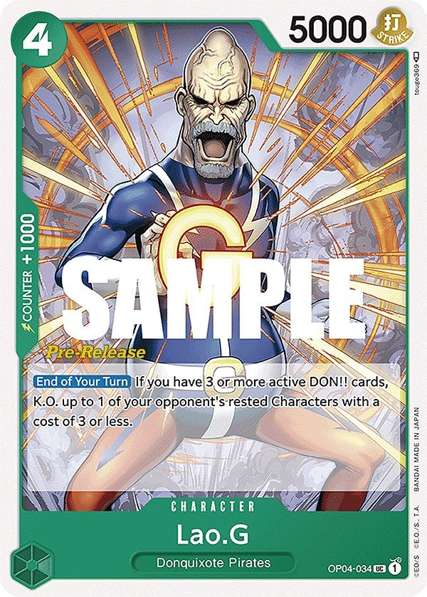 Image for Lao.G (OP04-034) (Kingdoms of Intrigue Pre-Release Cards) (OP04 PRE) - One Piece Card Game