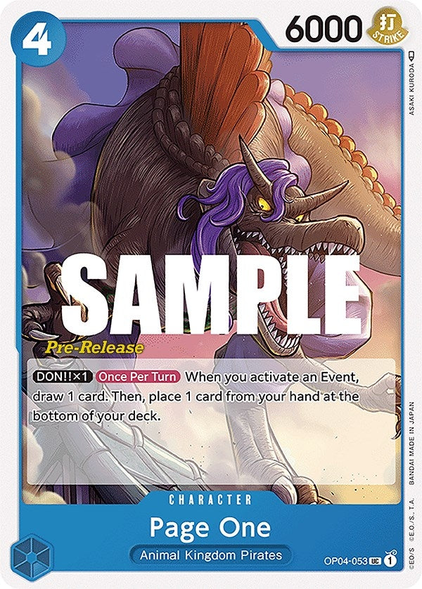 Image for Page One (OP04-053) (Kingdoms of Intrigue Pre-Release Cards) (OP04 PRE) - One Piece Card Game