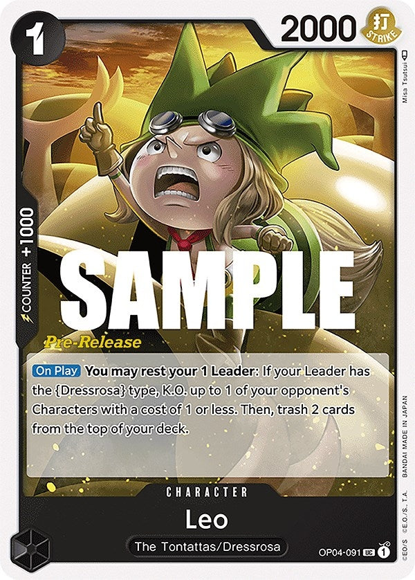Image for Leo (OP04-091) (Kingdoms of Intrigue Pre-Release Cards) (OP04 PRE) - One Piece Card Game