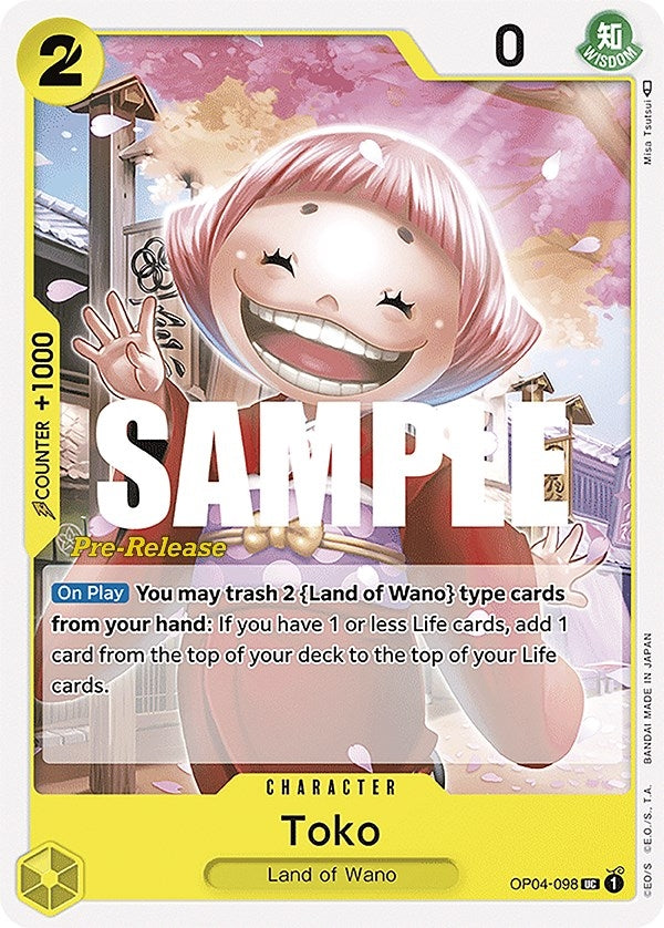 Image for Toko (OP04-098) (Kingdoms of Intrigue Pre-Release Cards) (OP04 PRE) - One Piece Card Game
