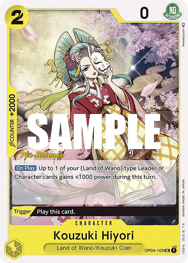 Image for Kouzuki Hiyori (OP04-103) (Kingdoms of Intrigue Pre-Release Cards) (OP04 PRE) - One Piece Card Game