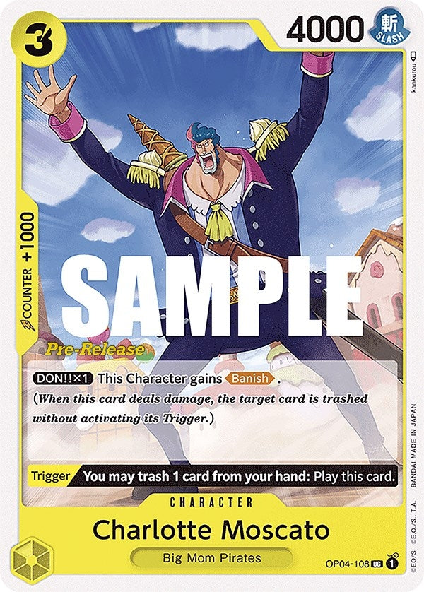 Image for Charlotte Moscato (OP04-108) (Kingdoms of Intrigue Pre-Release Cards) (OP04 PRE) - One Piece Card Game