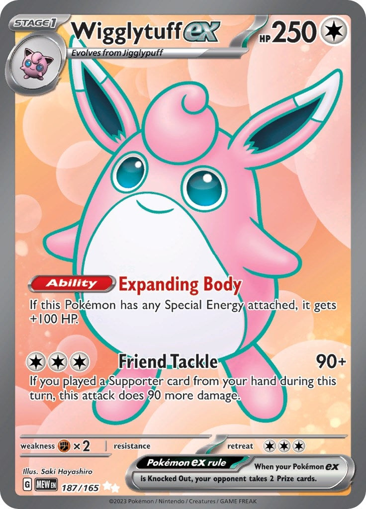 Image for Wigglytuff ex (187/165) (SV: Scarlet & Violet 151) (MEW) - Pokemon