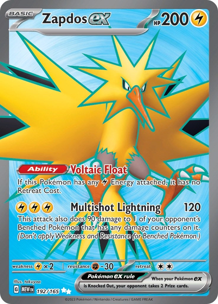 Zapdos ex (192/165) (SV: Scarlet & Violet 151)