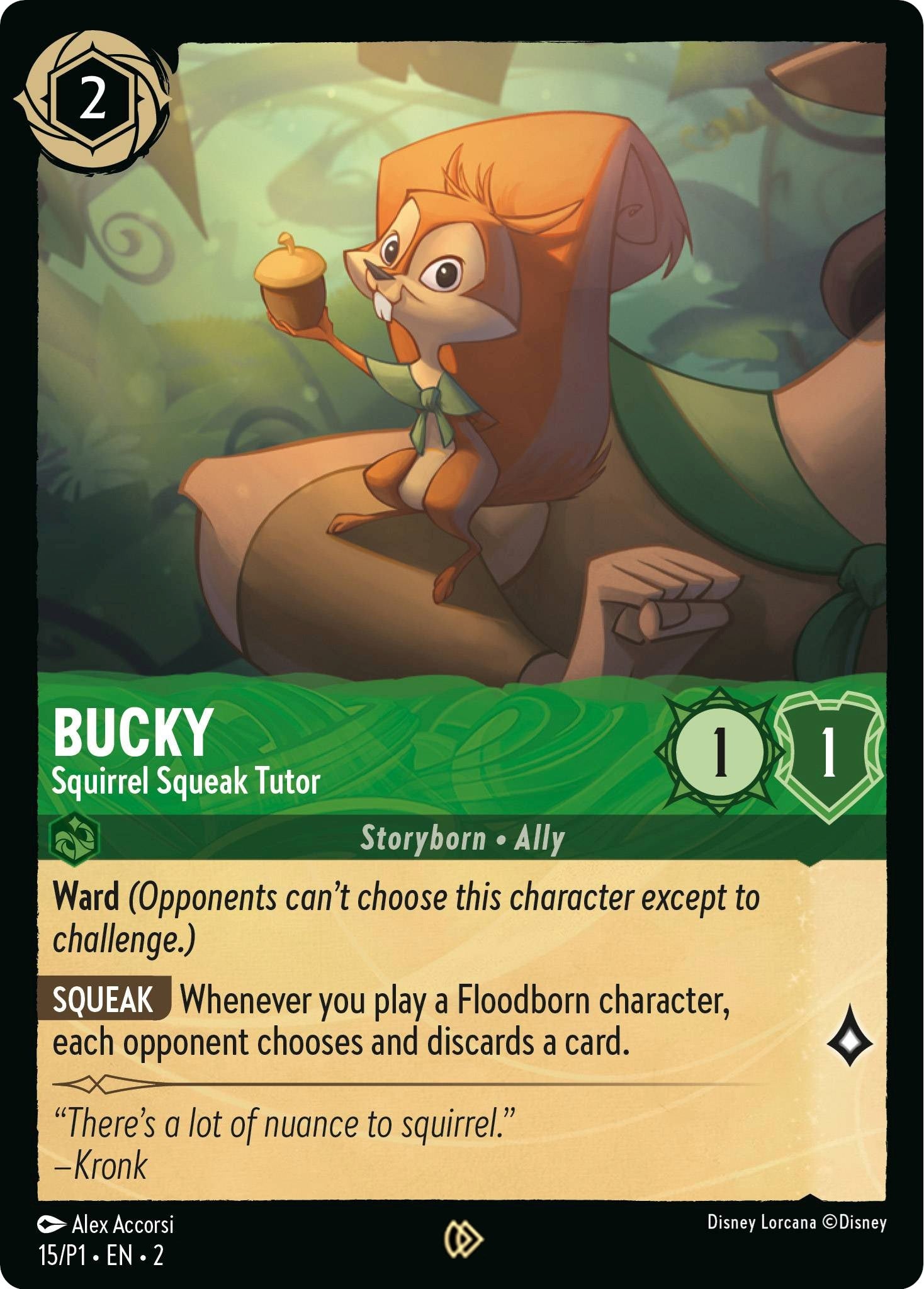 Image for Bucky - Squirrel Squeak Tutor (15) (Disney Lorcana Promo Cards) (DLPC) - Disney Lorcana