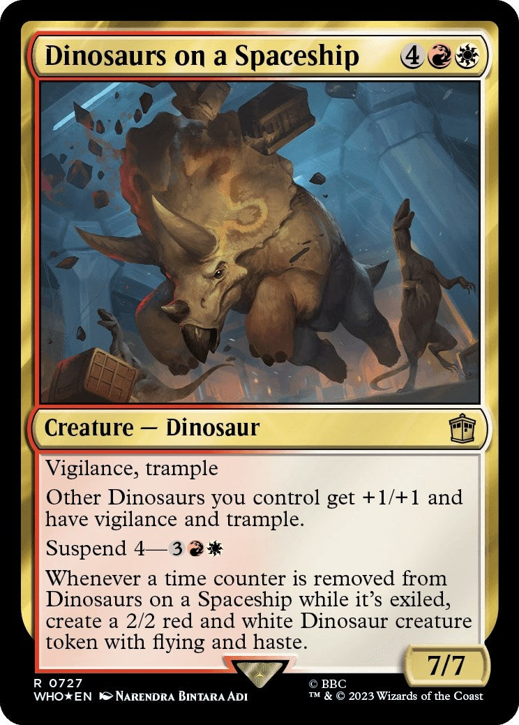 Dinosaurs on a Spaceship (Surge Foil) (727) (Universes Beyond: Doctor Who)