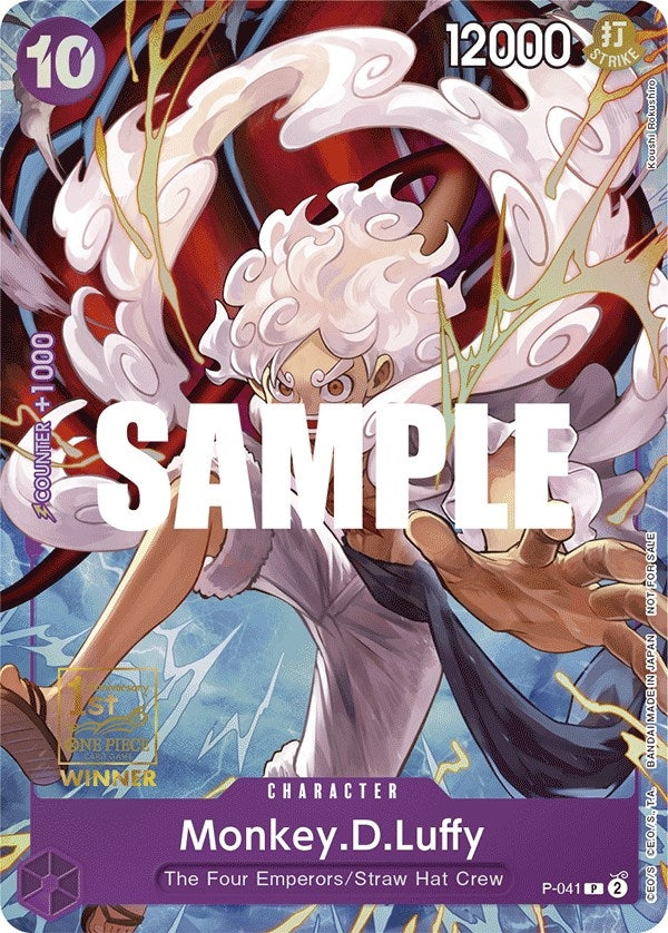 Image for Monkey.D.Luffy (041) (1st Anniversary Tournament) (P-041) (One Piece Promotion Cards) (OP-PR) - One Piece Card Game