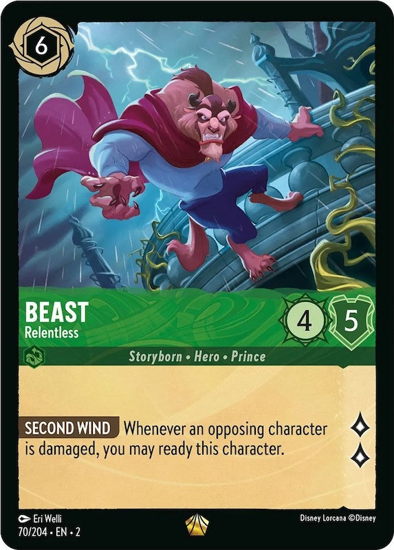 Image for Beast - Relentless (70/204) (Rise of the Floodborn) (2) - Disney Lorcana