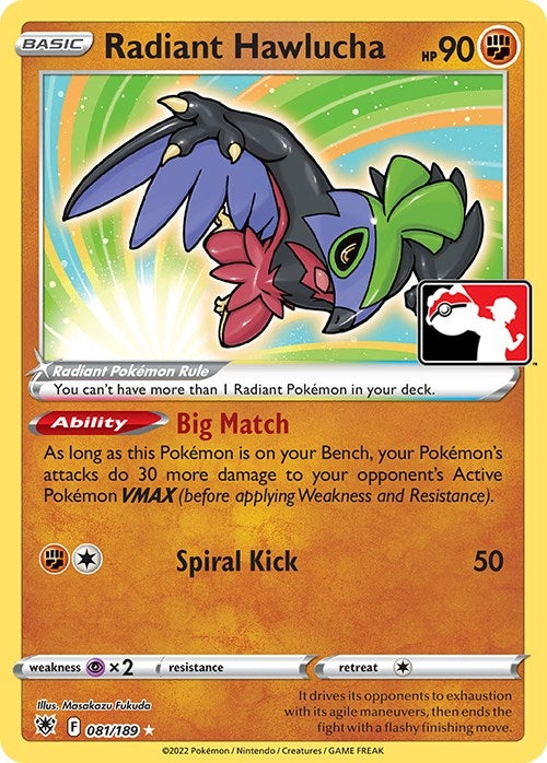 Image for Radiant Hawlucha (081/189) (Prize Pack Series Cards) - Pokemon