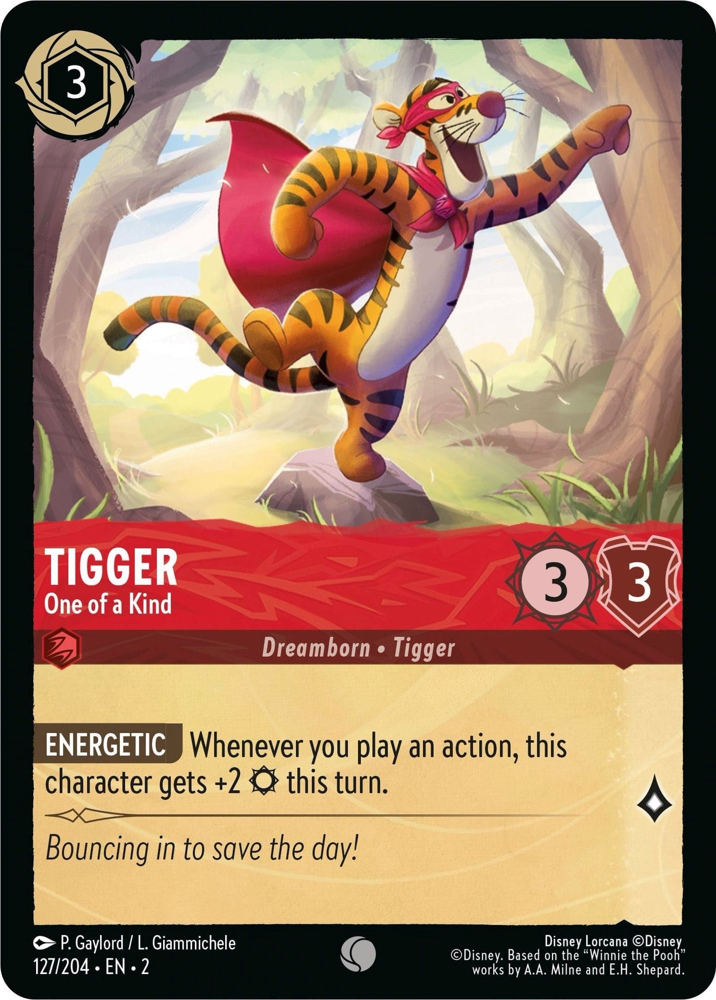 Image for Tigger - One of a Kind (127/204) (Rise of the Floodborn) (2) - Disney Lorcana