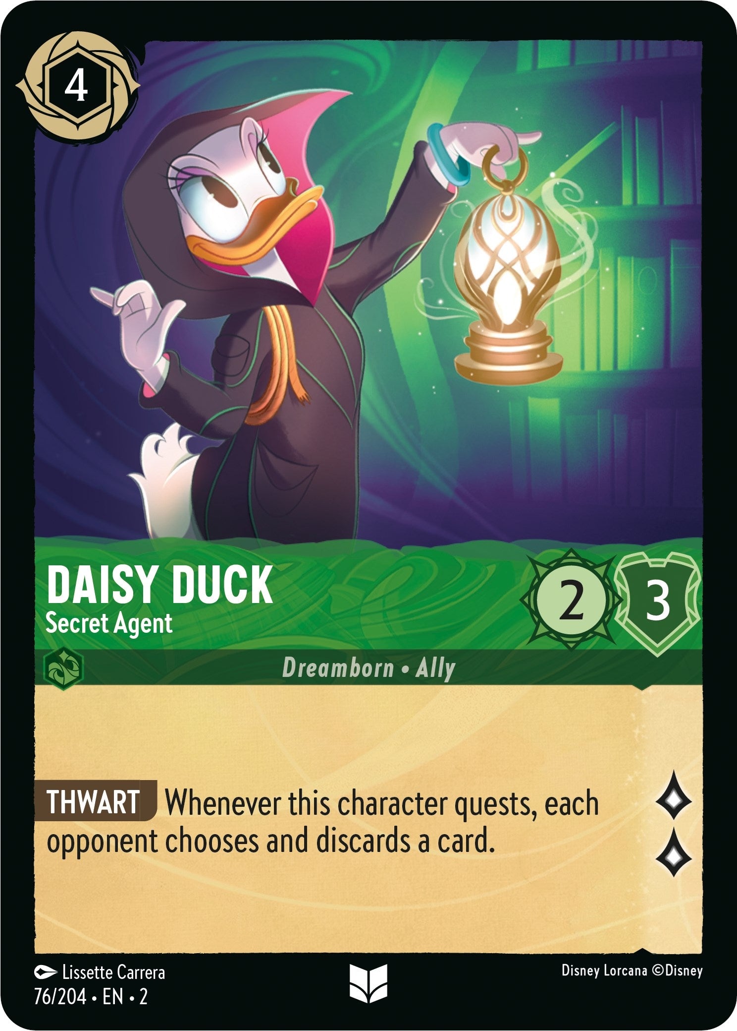 Image for Daisy Duck - Secret Agent (76/204) (Rise of the Floodborn) (2) - Disney Lorcana