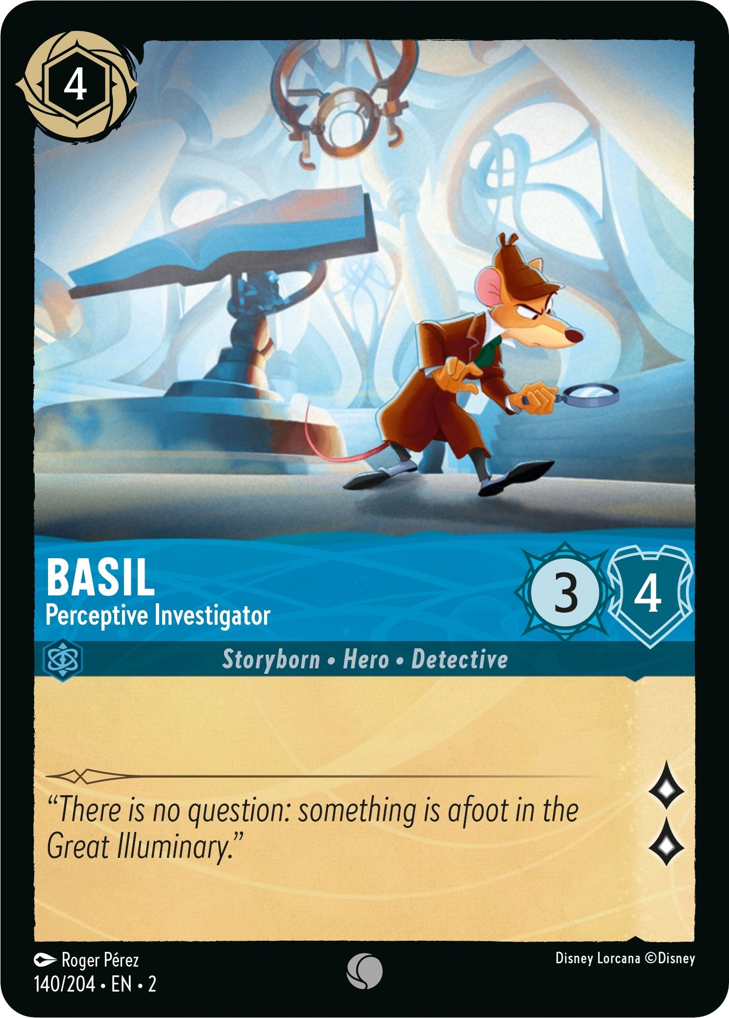 Image for Basil - Perceptive Investigator (140/204) (Rise of the Floodborn) (2) - Disney Lorcana