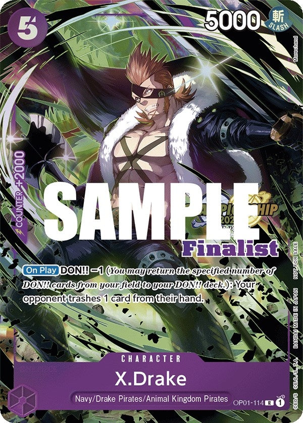 Image for X.Drake (CS 2023 Top Players Pack) [Finalist] (OP01-114) (One Piece Promotion Cards) (OP-PR) - One Piece Card Game