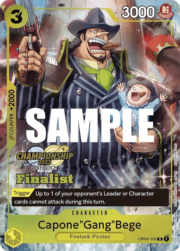 Image for Capone"Gang"Bege (CS 2023 Top Players Pack) [Finalist] (OP04-100) (One Piece Promotion Cards) (OP-PR) - One Piece Card Game