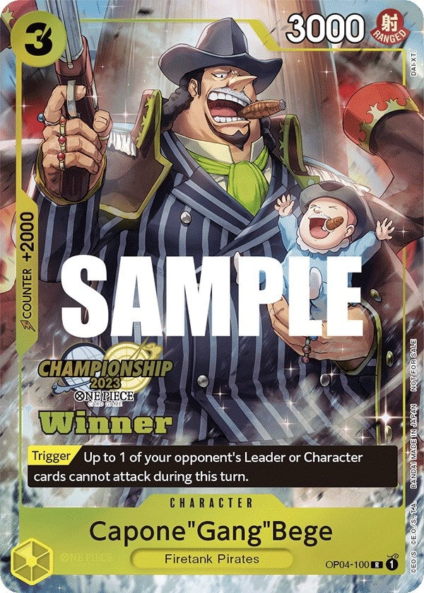 Image for Capone"Gang"Bege (CS 2023 Top Players Pack) [Winner] (OP04-100) (One Piece Promotion Cards) (OP-PR) - One Piece Card Game