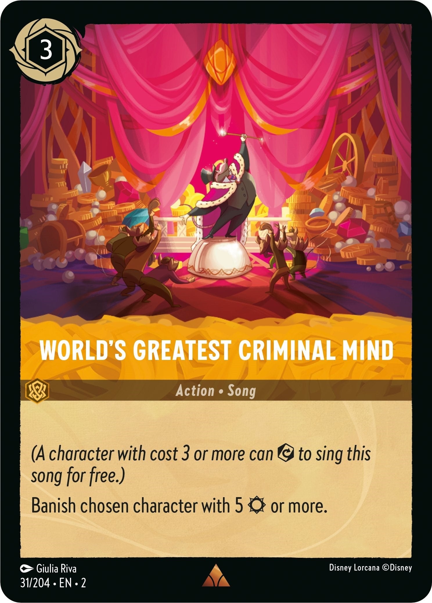 Image for World's Greatest Criminal Mind (31/204) (Rise of the Floodborn) (2) - Disney Lorcana