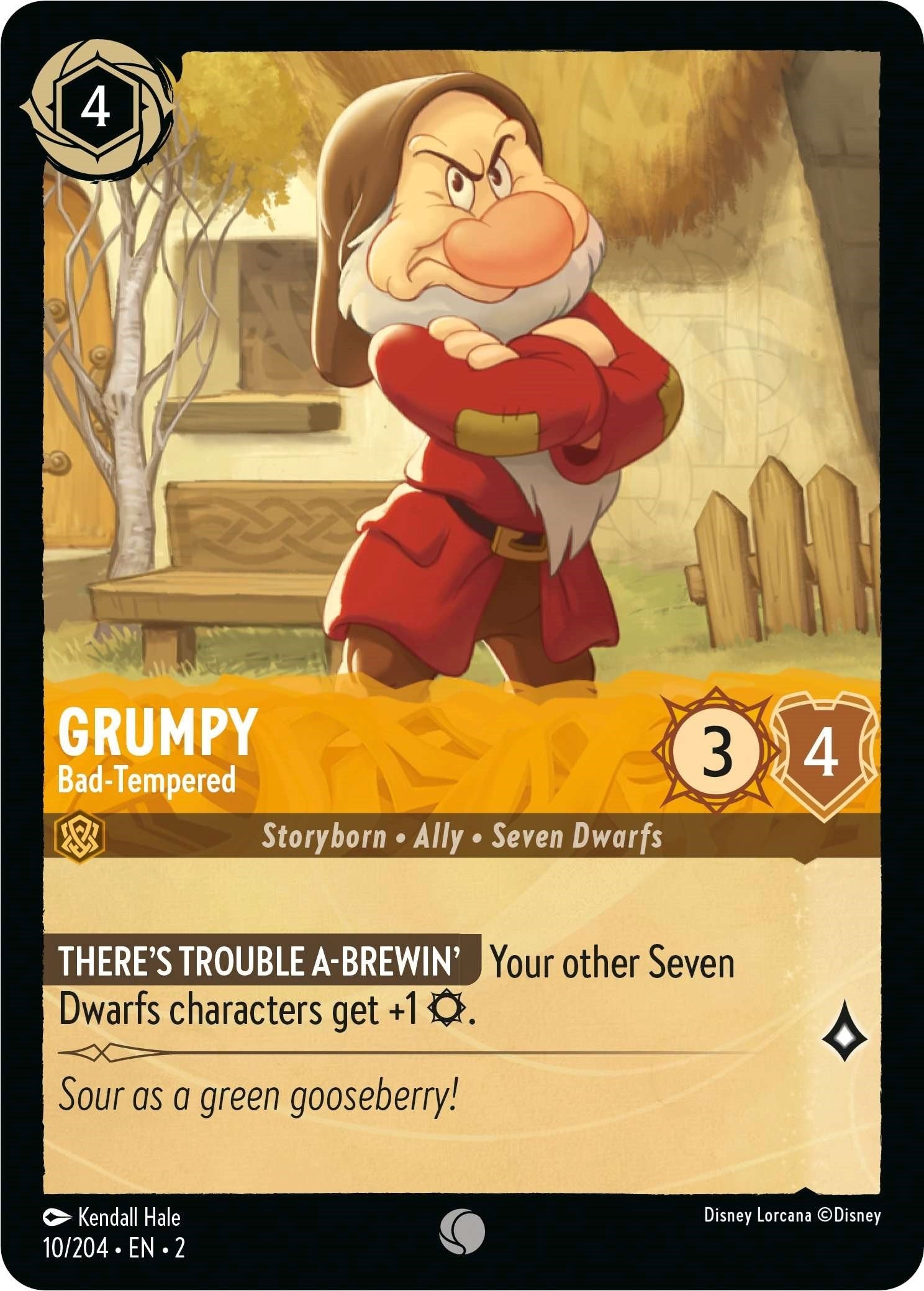 Image for Grumpy - Bad-Tempered (10/204) (Rise of the Floodborn) (2) - Disney Lorcana