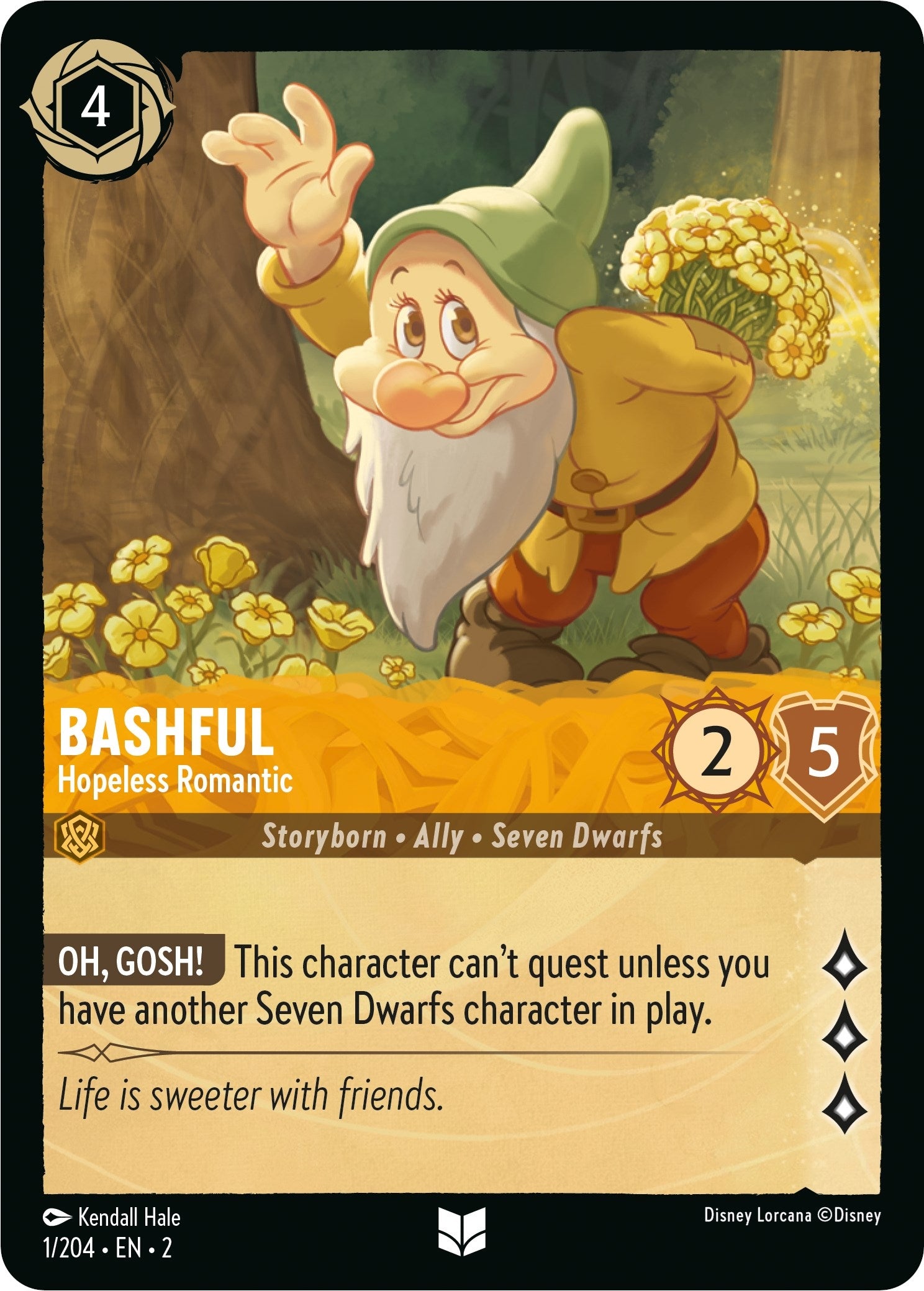 Image for Bashful - Hopeless Romantic (1/204) (Rise of the Floodborn) (2) - Disney Lorcana