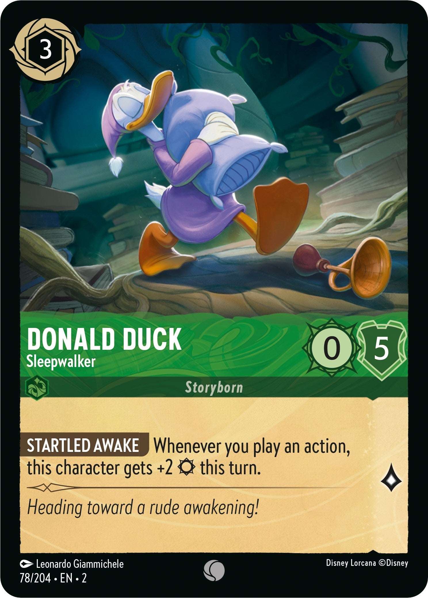 Image for Donald Duck - Sleepwalker (78/204) (Rise of the Floodborn) (2) - Disney Lorcana