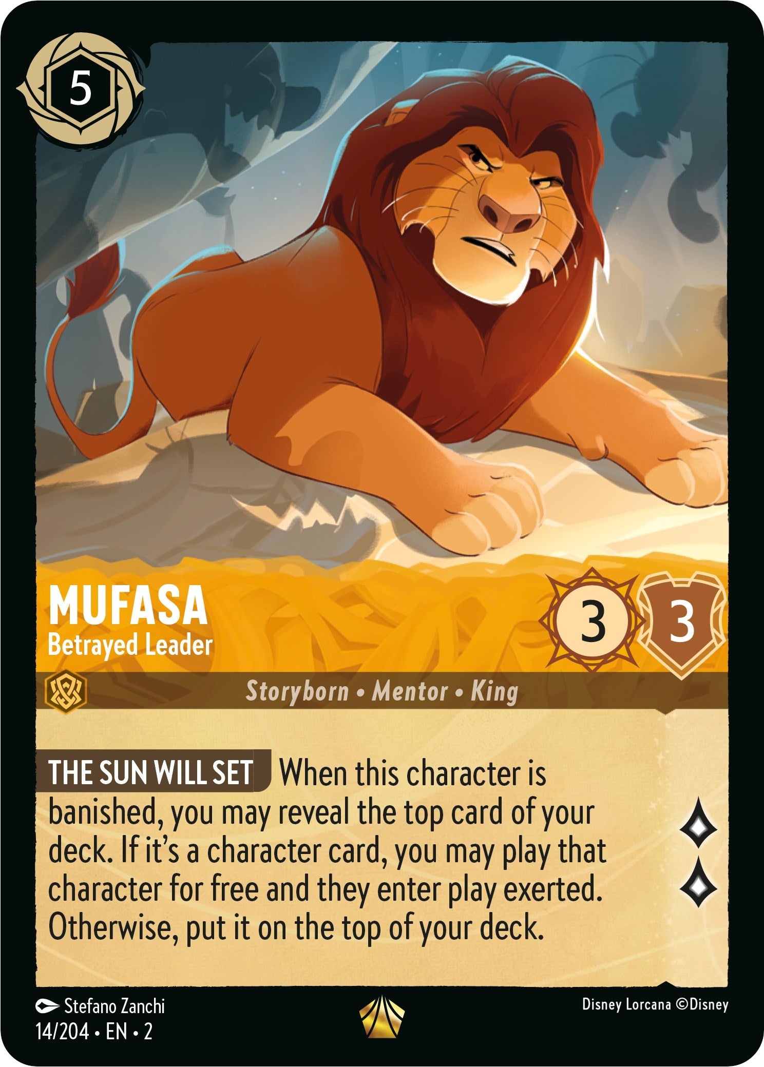 Image for Mufasa - Betrayed Leader (14/204) (Rise of the Floodborn) (2) - Disney Lorcana