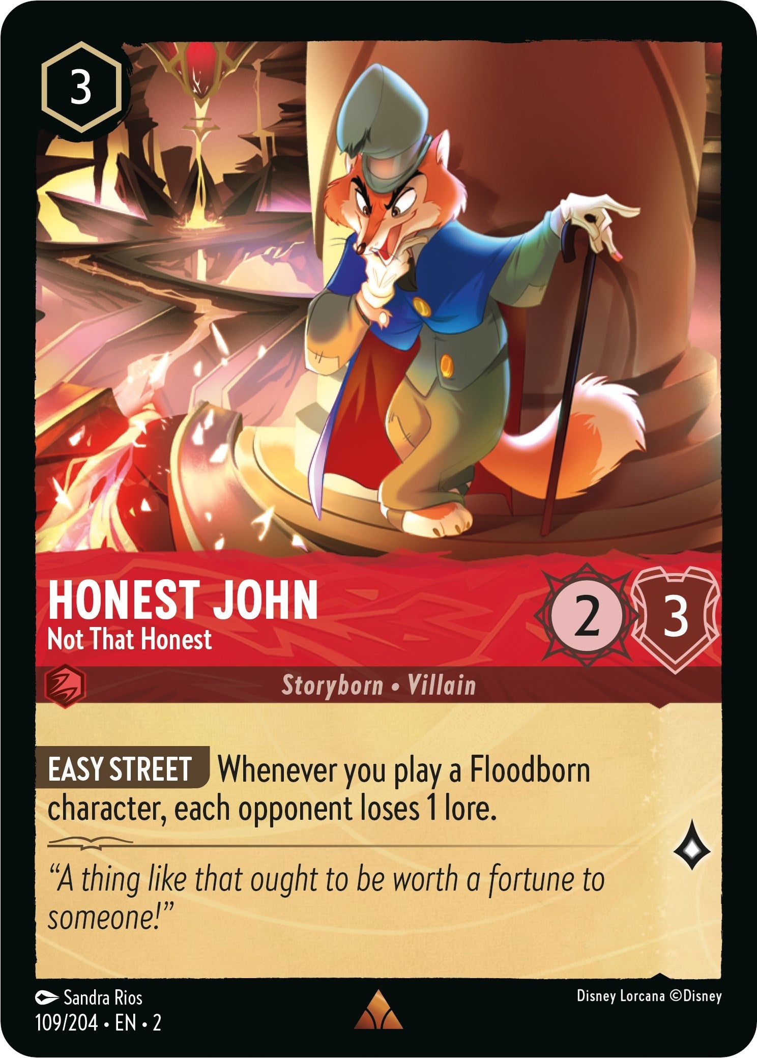 Image for Honest John - Not That Honest (109/204) (Rise of the Floodborn) (2) - Disney Lorcana