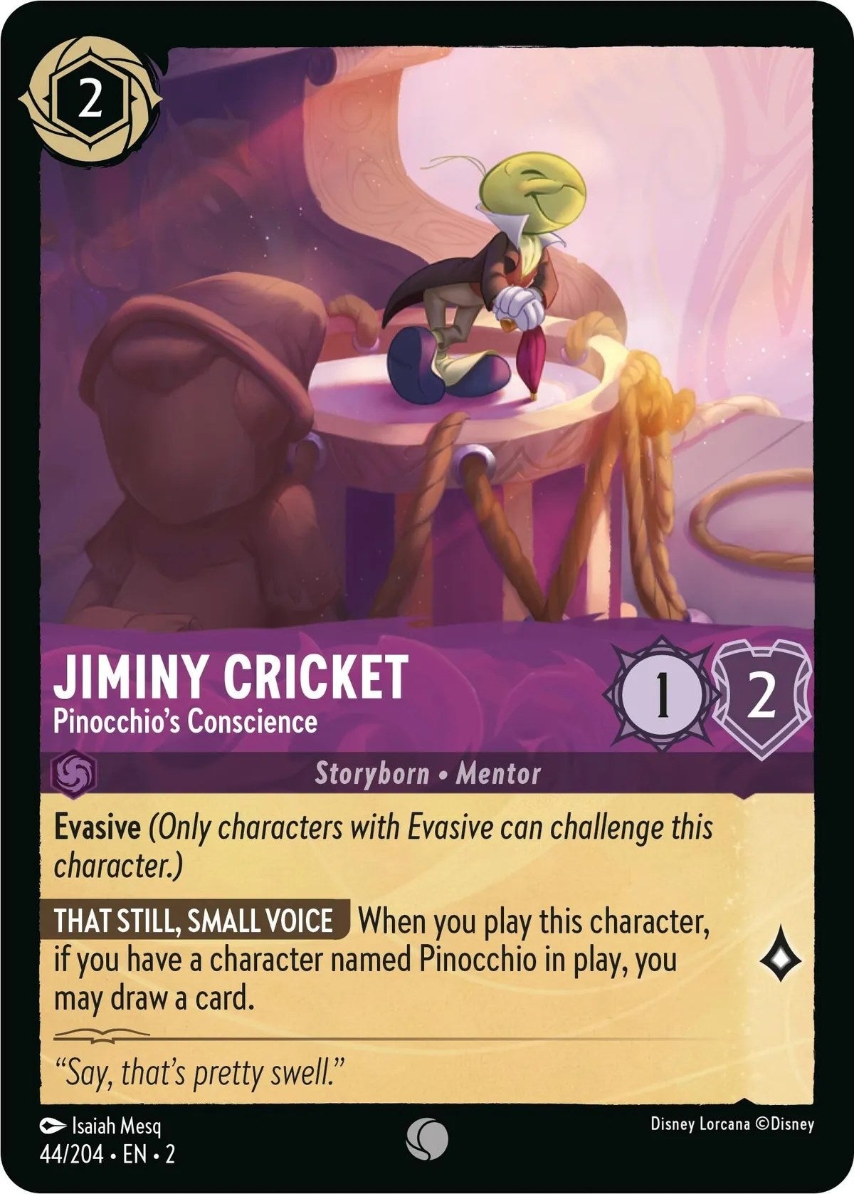 Image for Jiminy Cricket - Pinocchio's Conscience (44/204) (Rise of the Floodborn) (2) - Disney Lorcana