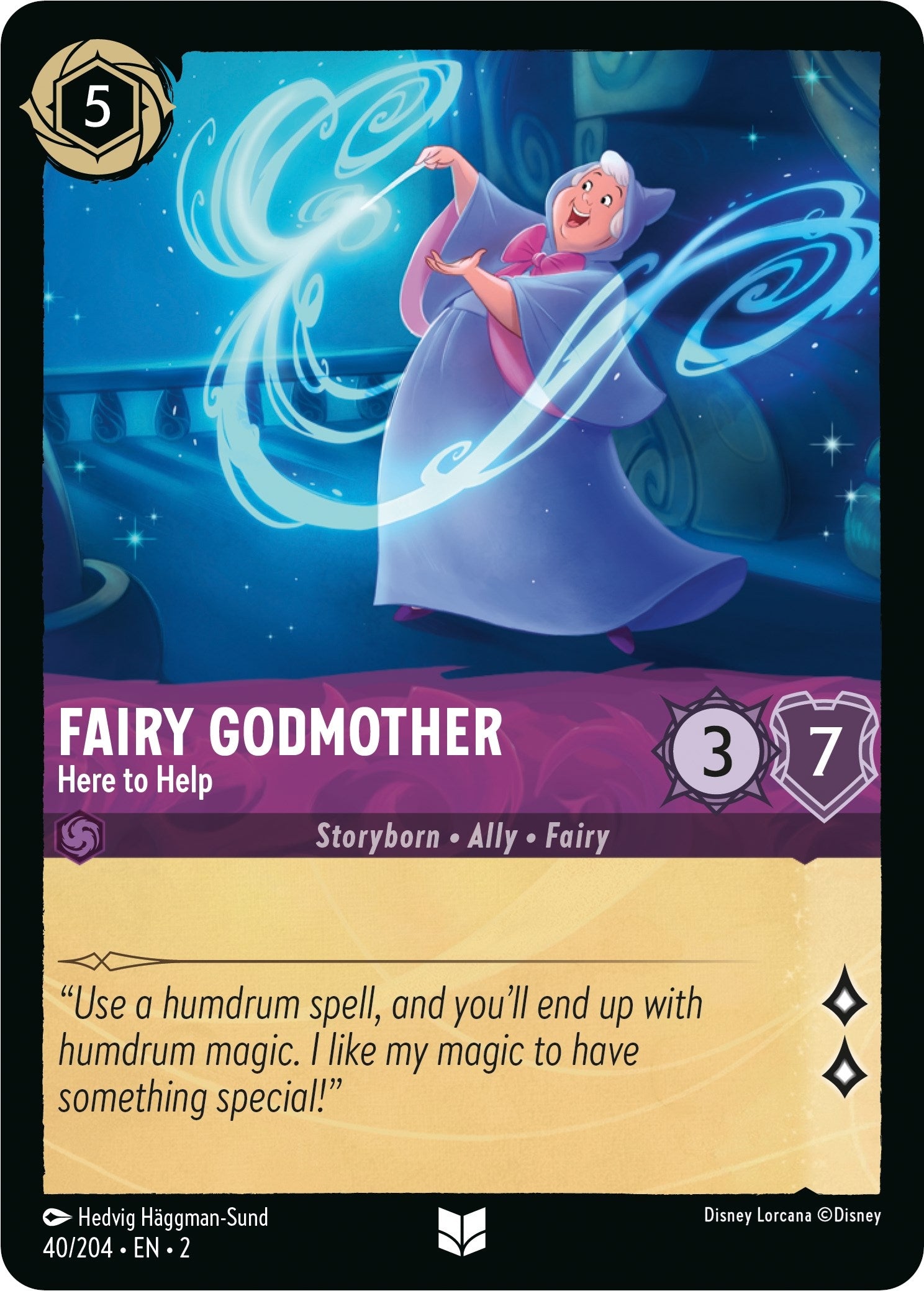 Image for Fairy Godmother - Here to Help (40/204) (Rise of the Floodborn) (2) - Disney Lorcana