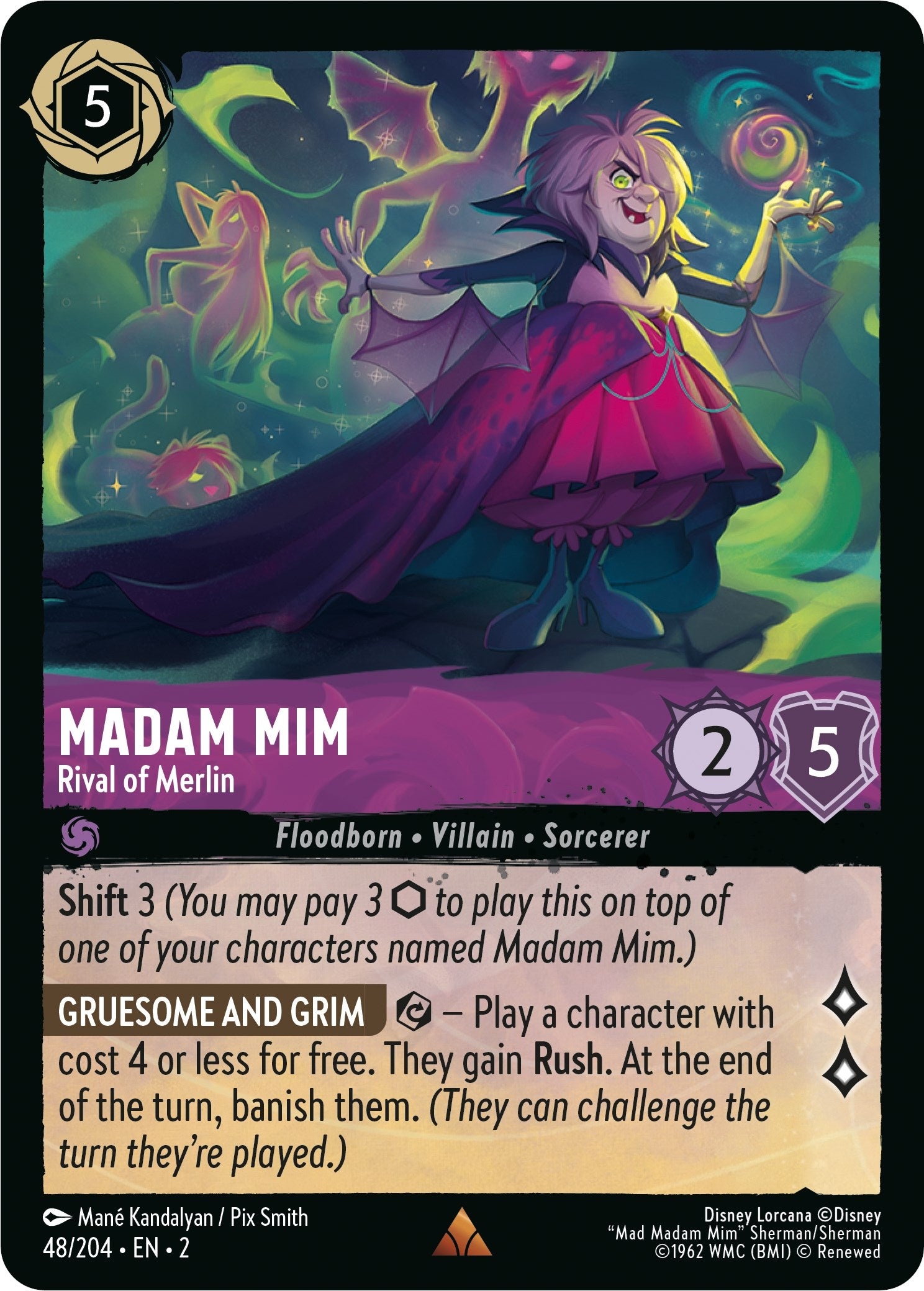 Image for Madam Mim - Rival of Merlin (48/204) (Rise of the Floodborn) (2) - Disney Lorcana