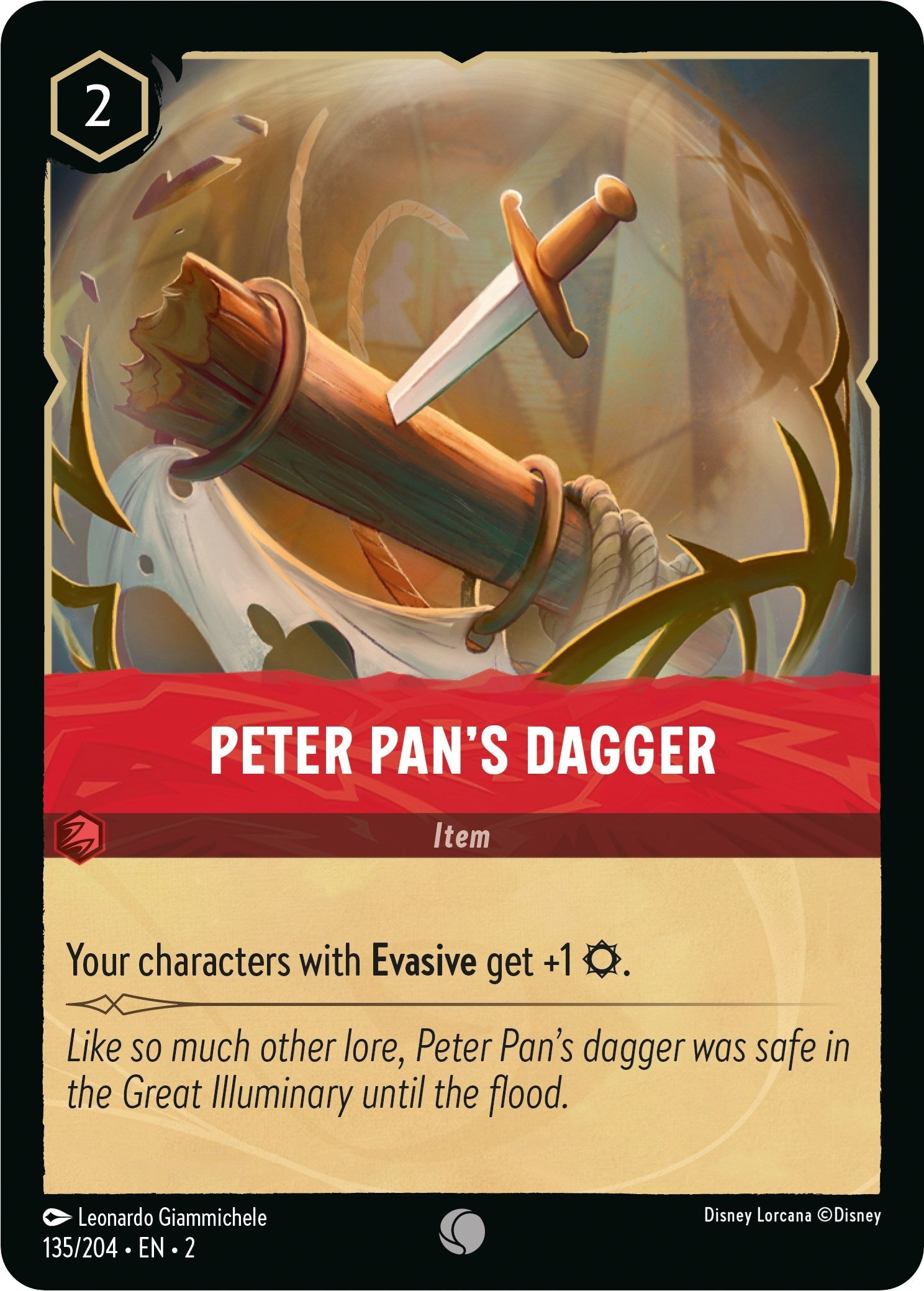 Image for Peter Pan's Dagger (135/204) (Rise of the Floodborn) (2) - Disney Lorcana