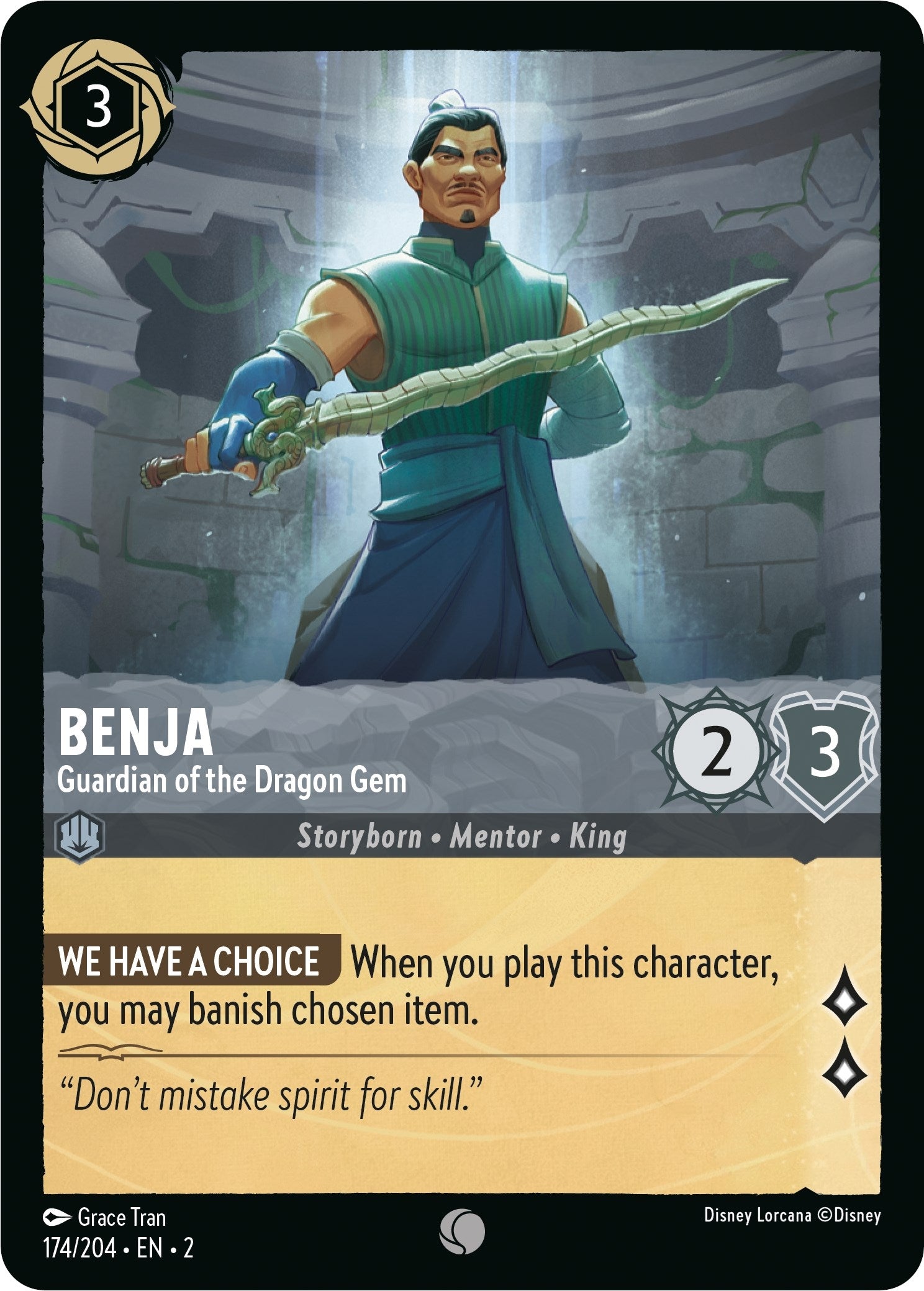 Image for Benja - Guardian of the Dragon Gem (174/204) (Rise of the Floodborn) (2) - Disney Lorcana