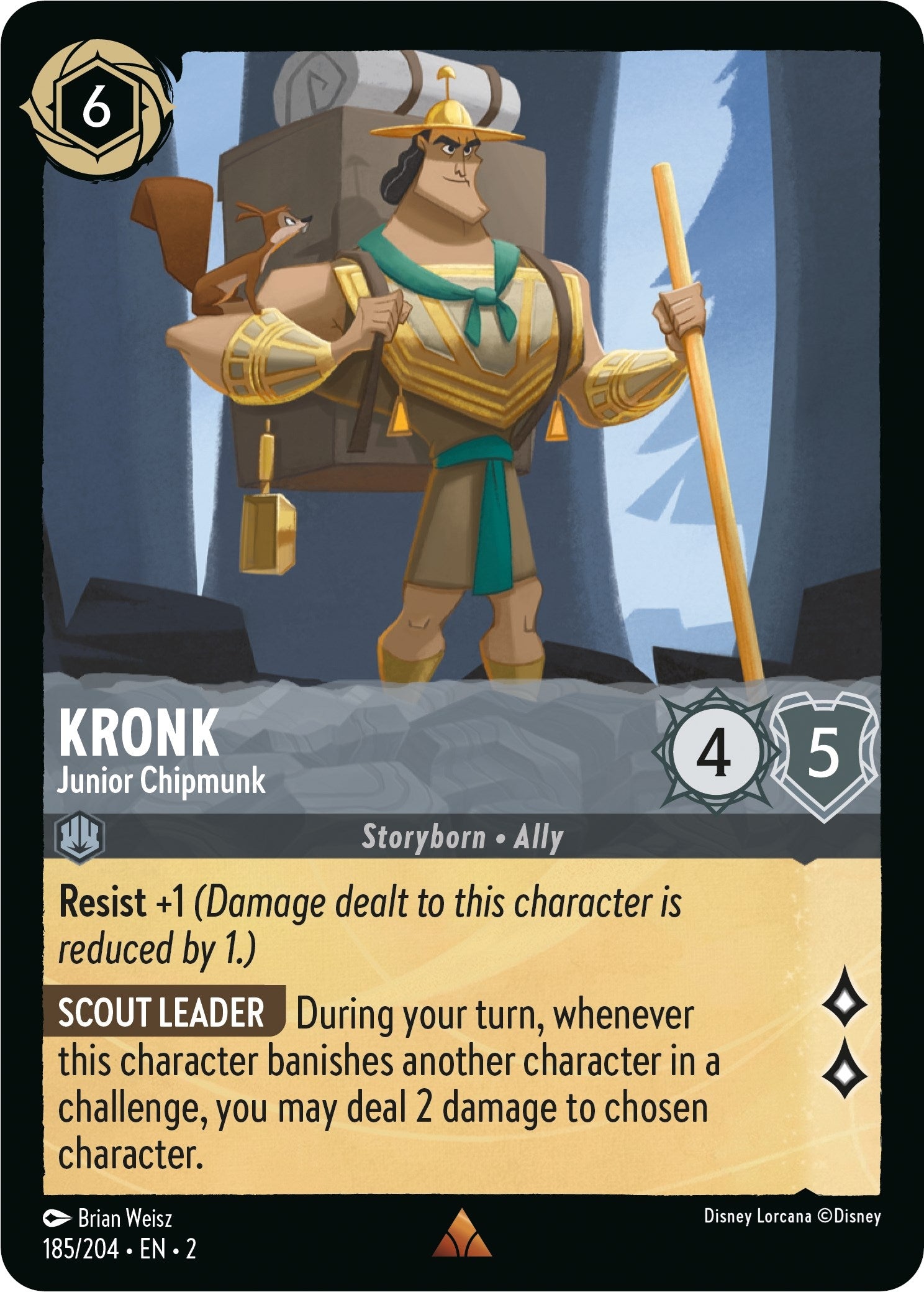 Image for Kronk - Junior Chipmunk (185/204) (Rise of the Floodborn) (2) - Disney Lorcana