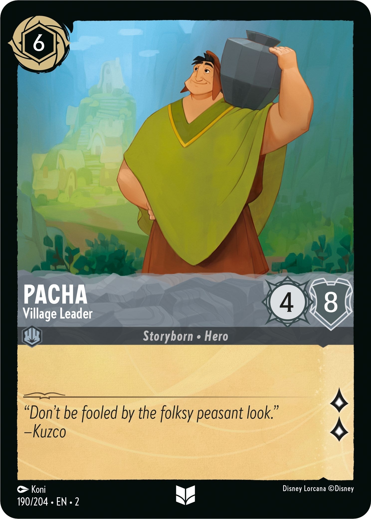 Image for Pacha - Village Leader (190/204) (Rise of the Floodborn) (2) - Disney Lorcana
