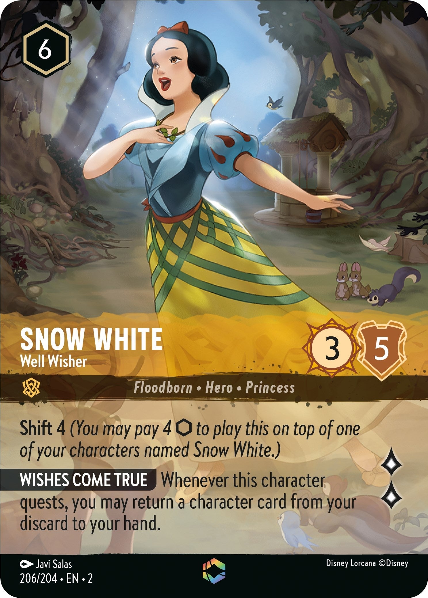Image for Snow White - Well Wisher (Enchanted) (206/204) (Rise of the Floodborn) (2) - Disney Lorcana