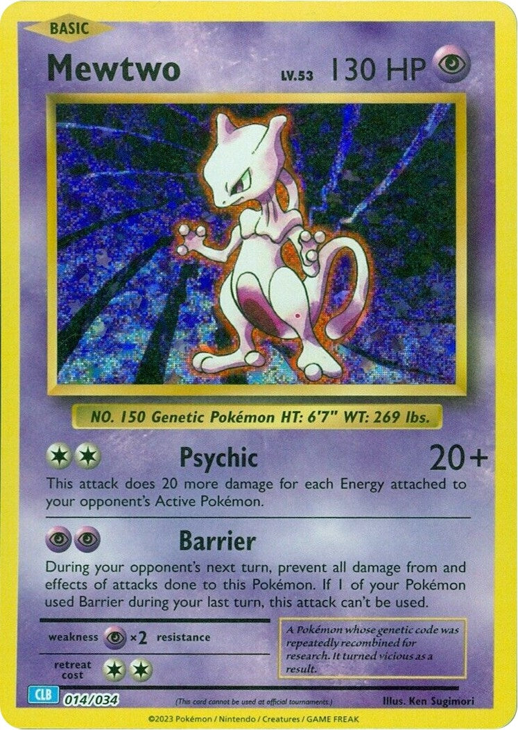 Image for Mewtwo (014/034) (Trading Card Game Classic) (CL) - Pokemon
