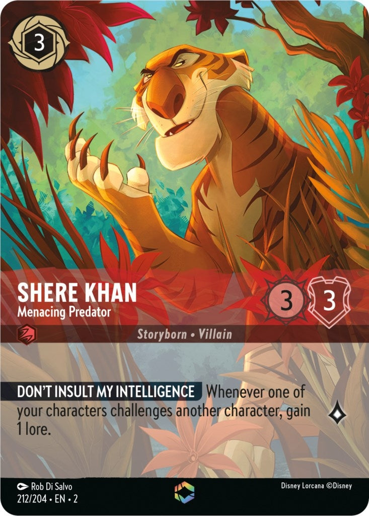 Image for Shere Khan - Menacing Predator (Enchanted) (212/204) (Rise of the Floodborn) (2) - Disney Lorcana