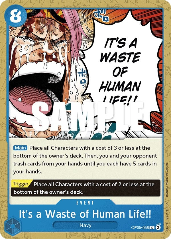 Image for It's a Waste of Human Life!! (OP05-058) (Awakening of the New Era) (OP05) - One Piece Card Game