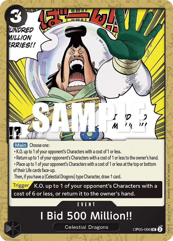 Image for I Bid 500 Million!! (OP05-096) (Awakening of the New Era) (OP05) - One Piece Card Game