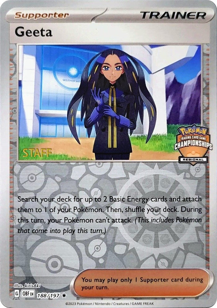 Image for Geeta - 188/197 (Regional Championships) [Staff] (188/197) (League & Championship Cards) (PR) - Pokemon