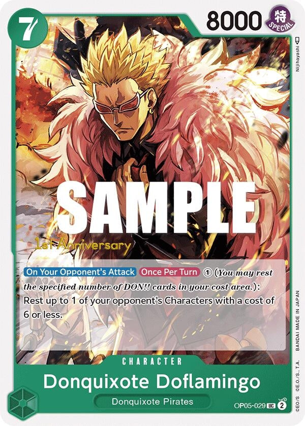 Image for Donquixote Doflamingo (029) (OP05-029) (Awakening of the New Era: 1st Anniversary Tournament Cards) (OP05 ANN) - One Piece Card Game