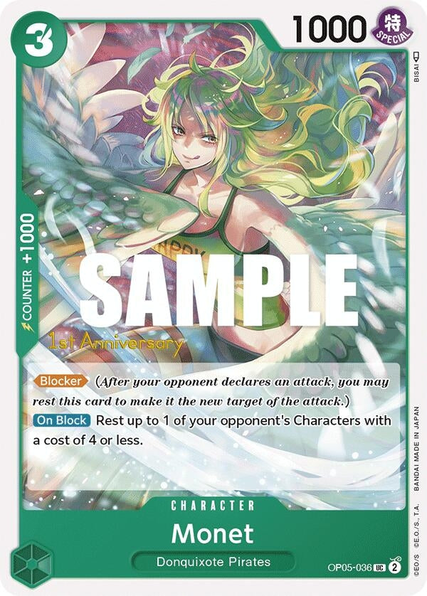 Image for Monet (OP05-036) (Awakening of the New Era: 1st Anniversary Tournament Cards) (OP05 ANN) - One Piece Card Game