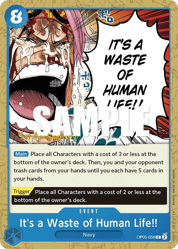 Image for It's a Waste of Human Life!! (OP05-058) (Awakening of the New Era: 1st Anniversary Tournament Cards) (OP05 ANN) - One Piece Card Game