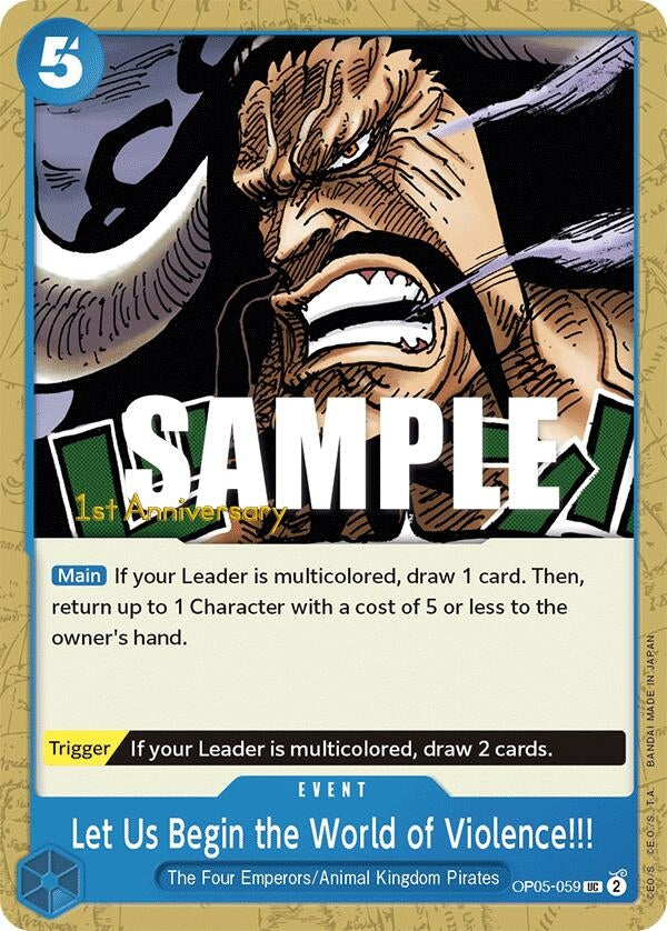 Image for Let Us Begin the World of Violence!! (OP05-059) (Awakening of the New Era: 1st Anniversary Tournament Cards) (OP05 ANN) - One Piece Card Game