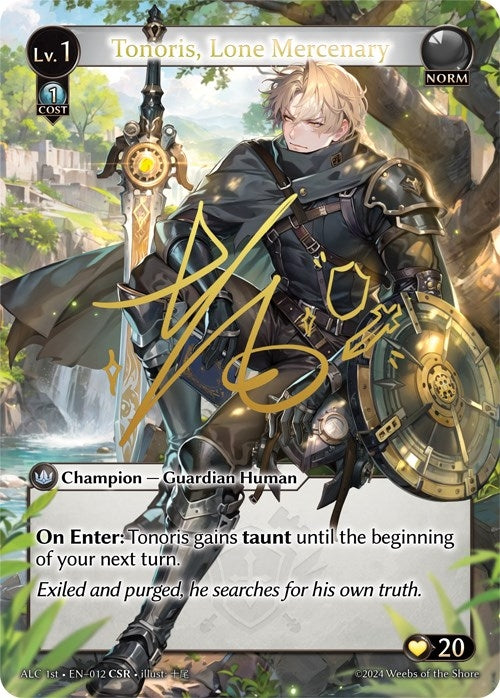 Image for Tonoris, Lone Mercenary (CSR) (ALC1E) (012) (Alchemical Revolution) (ALC) - Grand Archive TCG