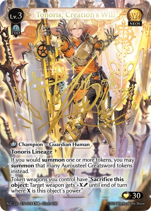Image for Tonoris, Creation's Will (CSR) (ALC1E) (014) (Alchemical Revolution) (ALC) - Grand Archive TCG