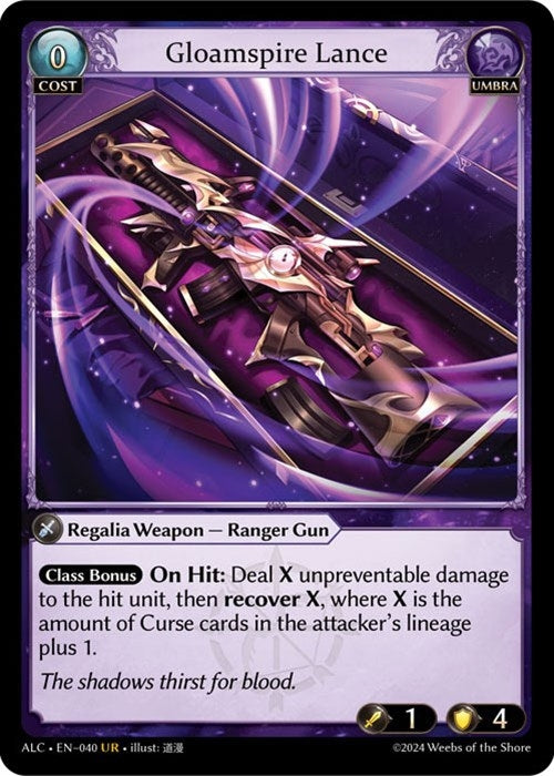Image for Gloamspire Lance (040) (Alchemical Revolution) (ALC) - Grand Archive TCG