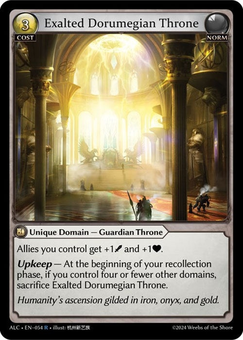 Image for Exalted Dorumegian Throne (054) (Alchemical Revolution) (ALC) - Grand Archive TCG